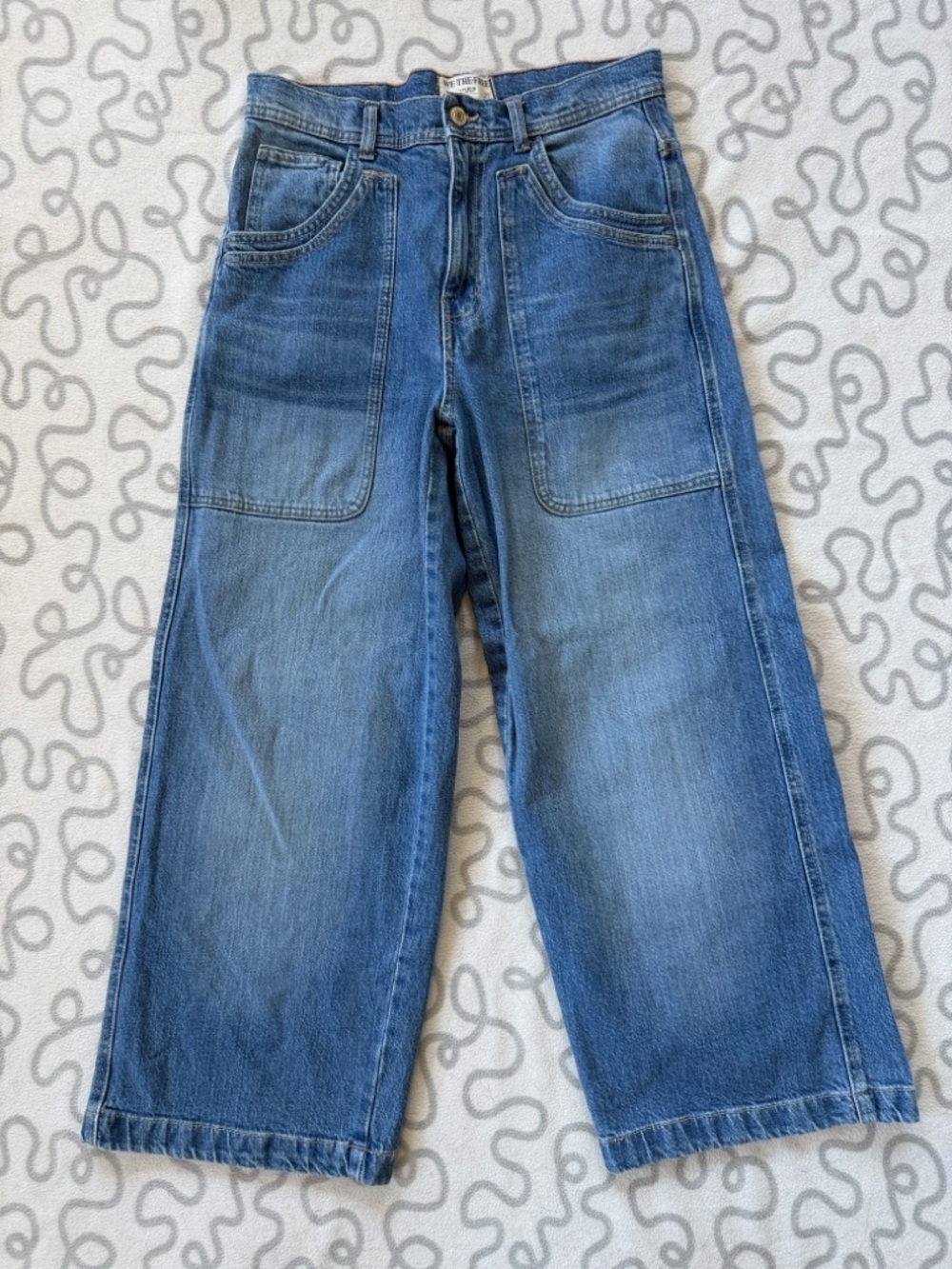 Free People Piper Mid Rise Wide Leg Crop Jean